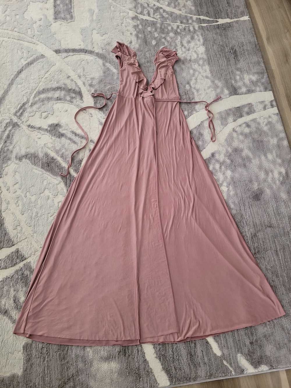 ASOS Rose Mauve Ruffle Wrap Maxi Dress Size 2